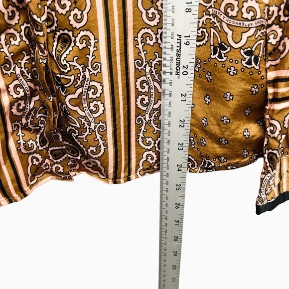 SCOTCH & SODA Bandana Printed Yellow Viscose Satin Shirt Size XS - Picture 11 of 12